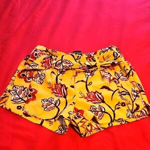 Like an Angel Yellow and Red Floral Shorts
